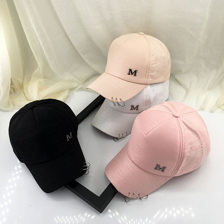 Mercerized cotton 3-ring curved brim peaked Baseball cap