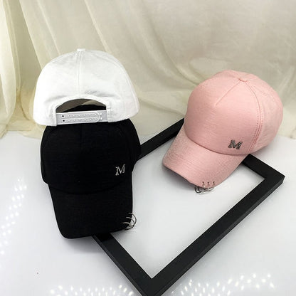 Mercerized cotton 3-ring curved brim peaked Baseball cap