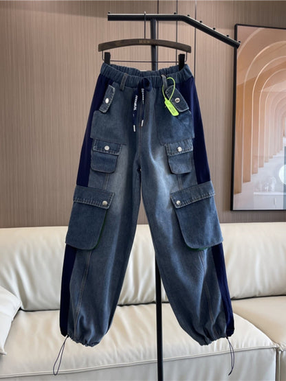 Elastic waist scasual jeans pant