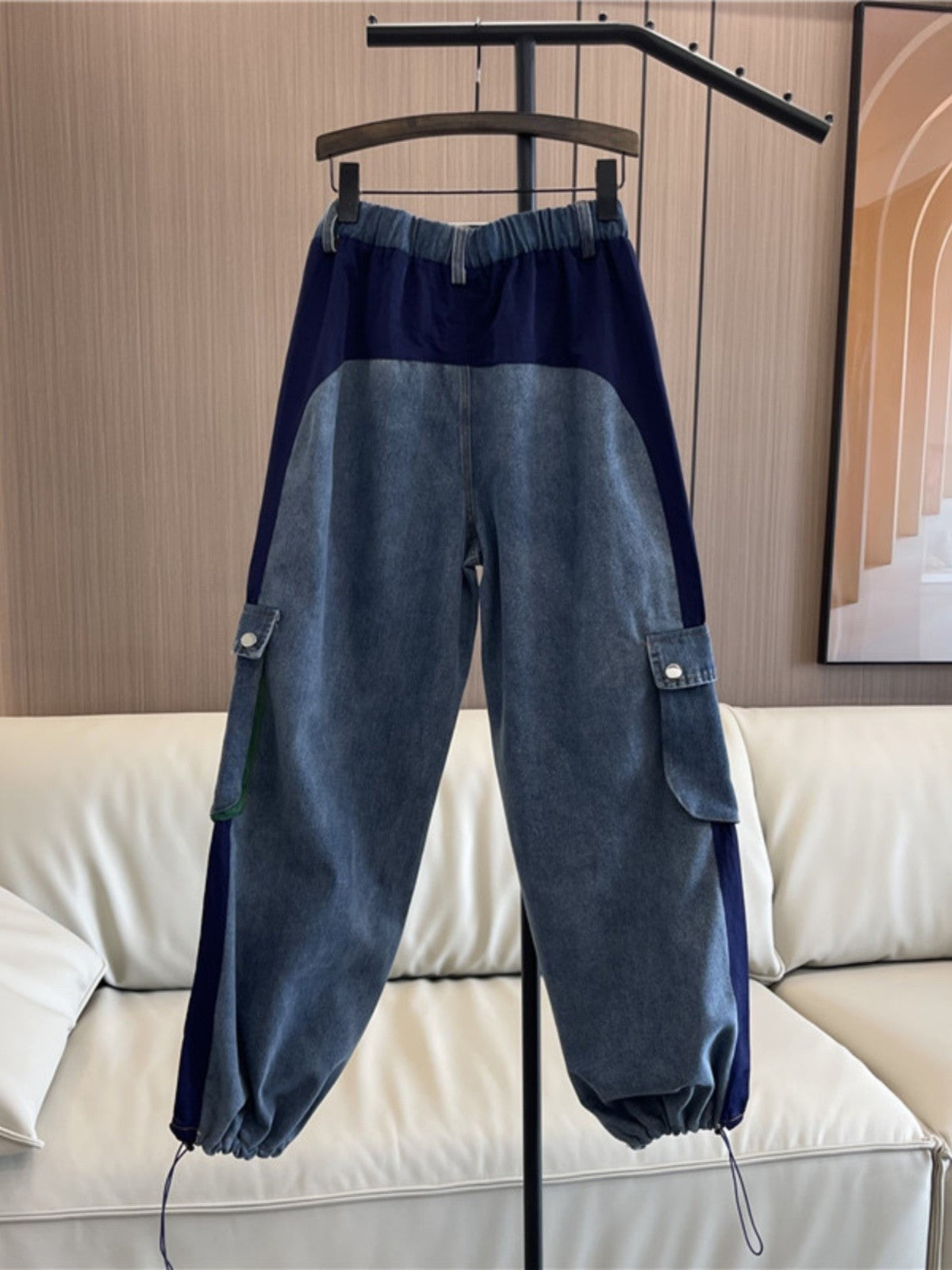 Elastic waist scasual jeans pant