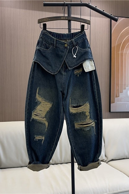 Comfortable Oversized Jean Boyfriend Pants