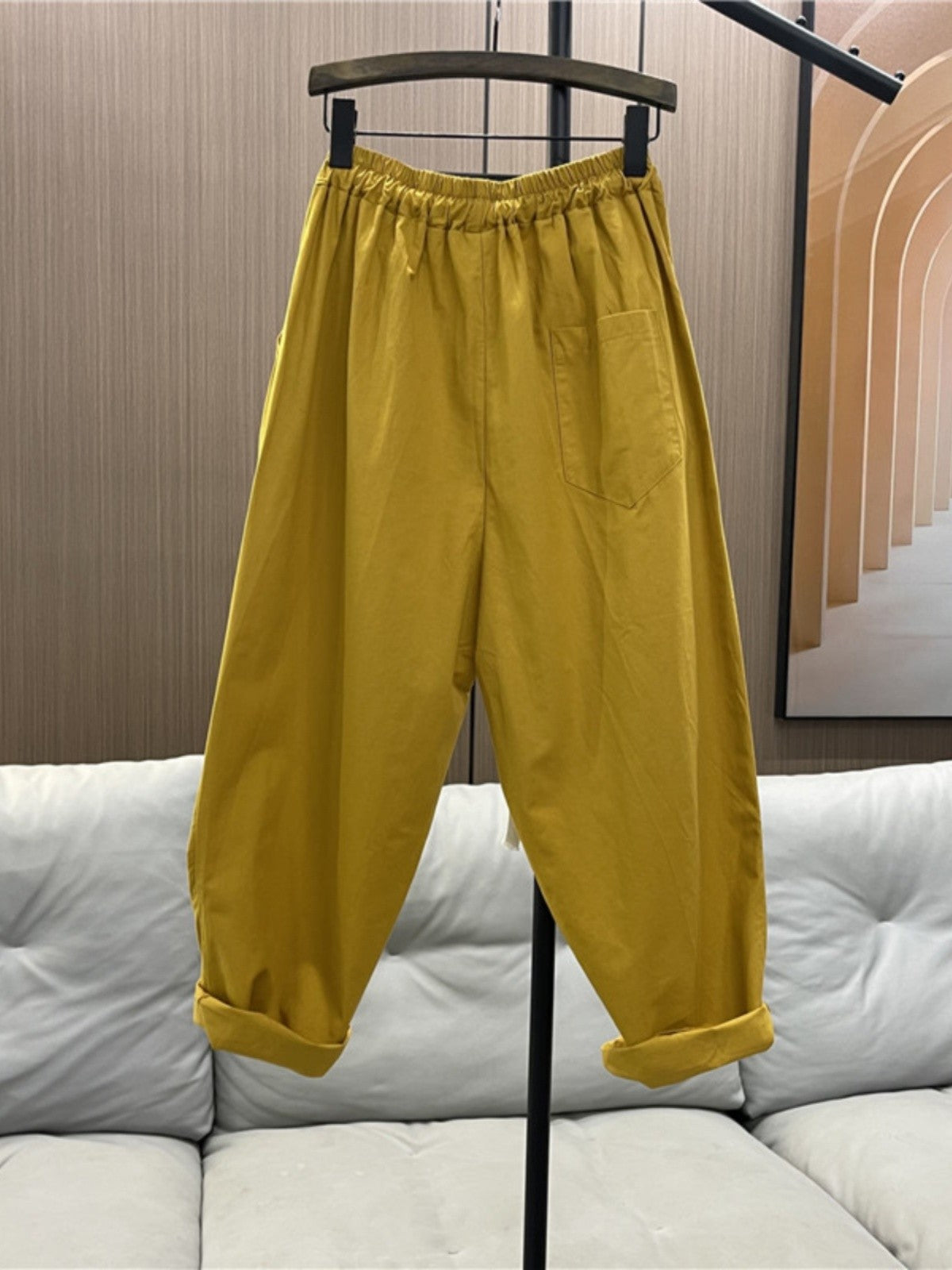 Trendy elastic waist pants