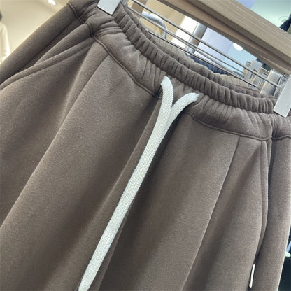 Coffee colored casual jogger pants in large size