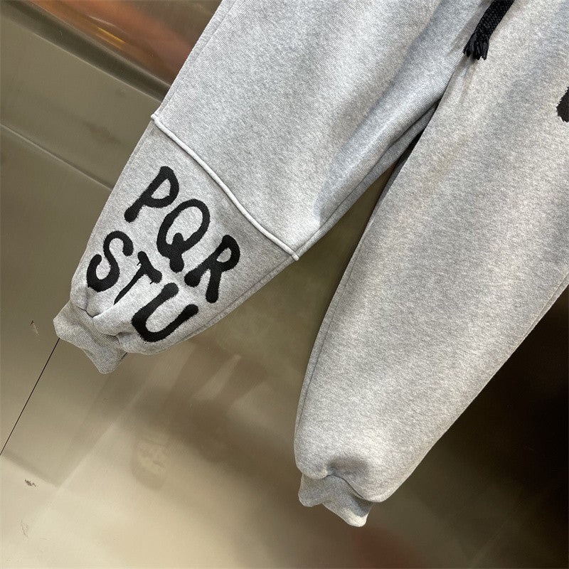 Cozy letter print sweatpants trendy sports loose joggers pant