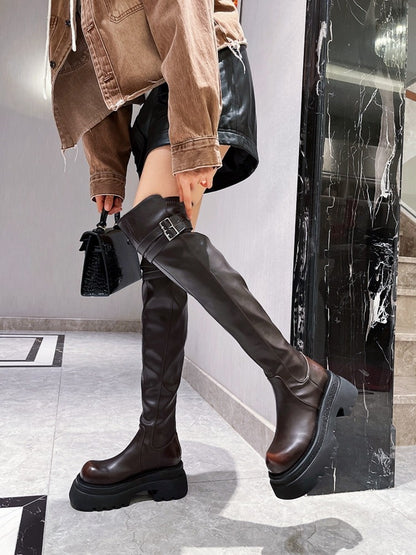 High boots show leg length cotton  shoes