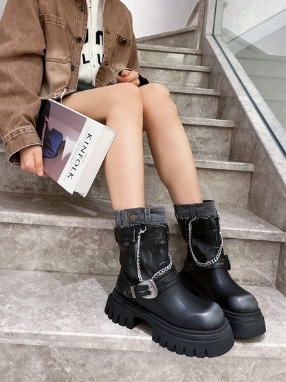 Autumn/Winter New Genuine Leather Smoke Pipe Boots