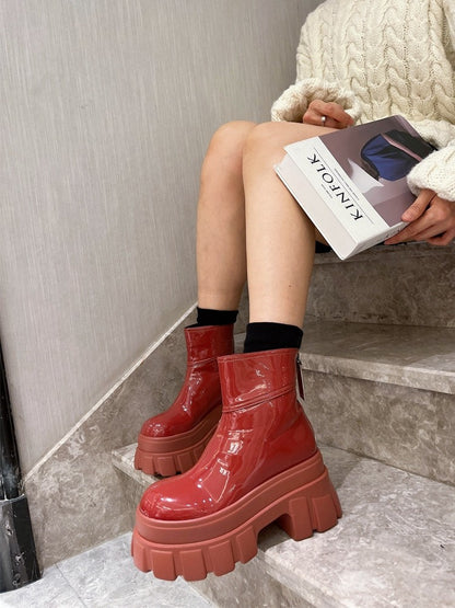 Red chelsea boots