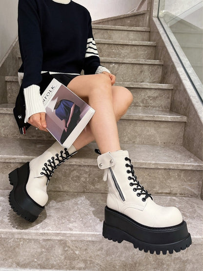 Ultra-high heels mid length boots slim petite women's shoes