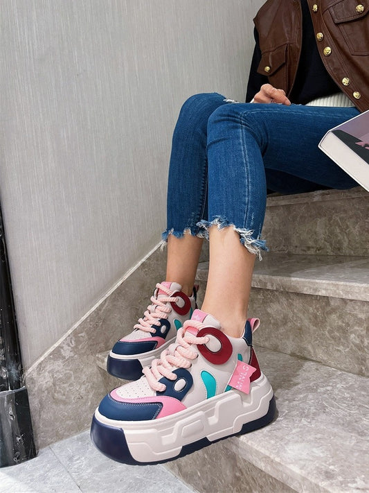 Elevated casual footwear comfortable wedge sneakers