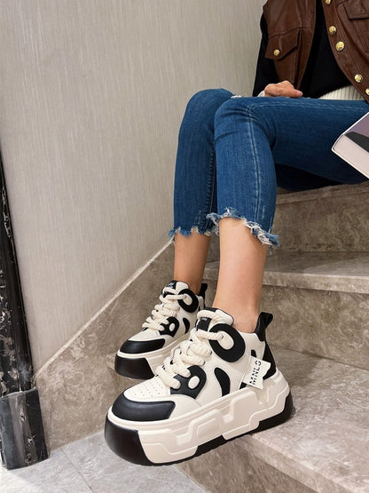 Elevated casual footwear comfortable wedge sneakers