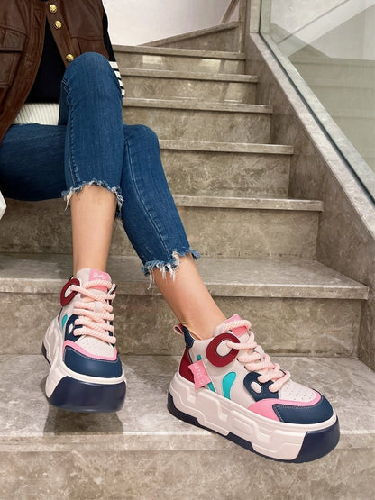 Elevated casual footwear comfortable wedge sneakers