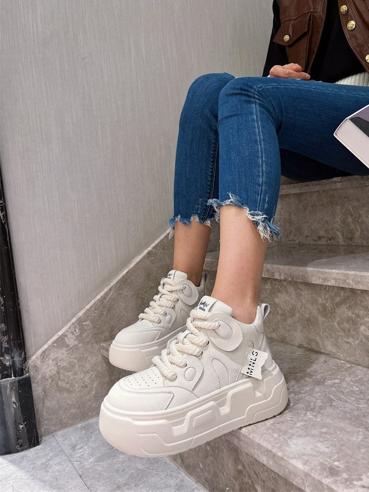 Elevated casual footwear comfortable wedge sneakers