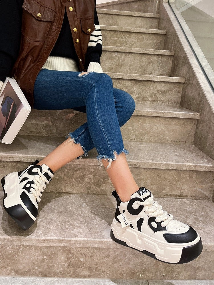 Elevated casual footwear comfortable wedge sneakers