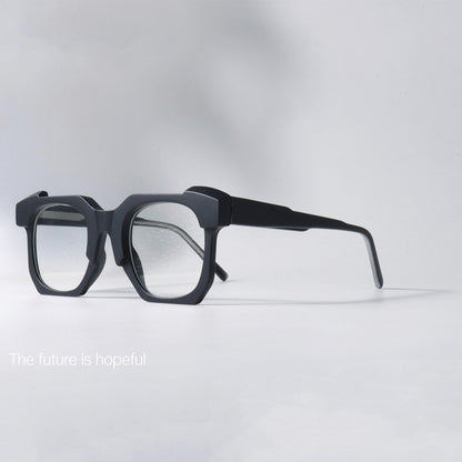 Myopic punk matte black trendy glasses frame