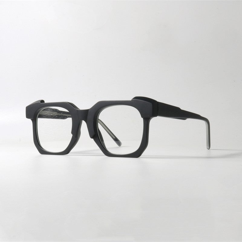 Myopic punk matte black trendy glasses frame