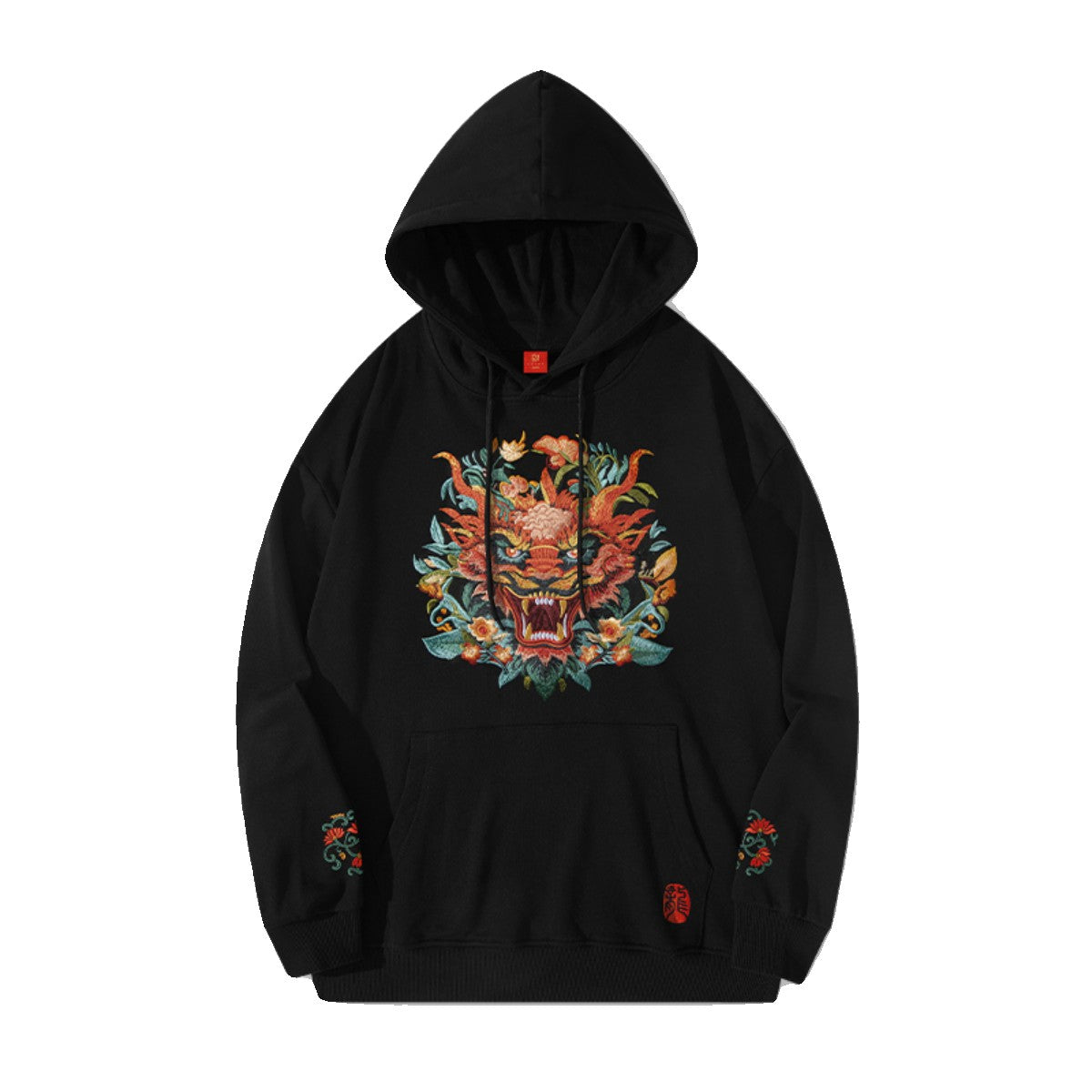 Dragon head embroidery hooded sweater unisex hoodies