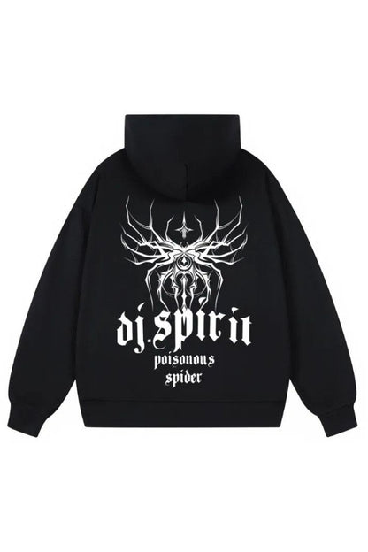 Three-dimensional spider graffiti hoodies