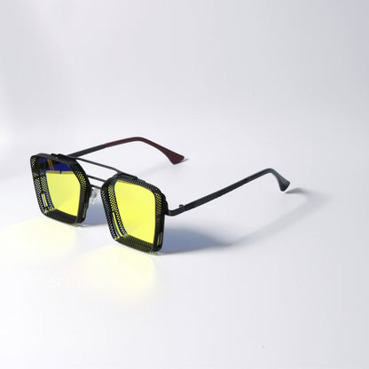 Wasteland quadratisch reflektierende UV400 UV Steampunk Sonnenbrille