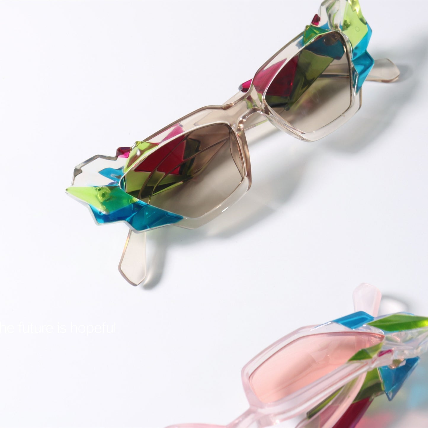 Unique ore cutting myopia crystal sunglasses