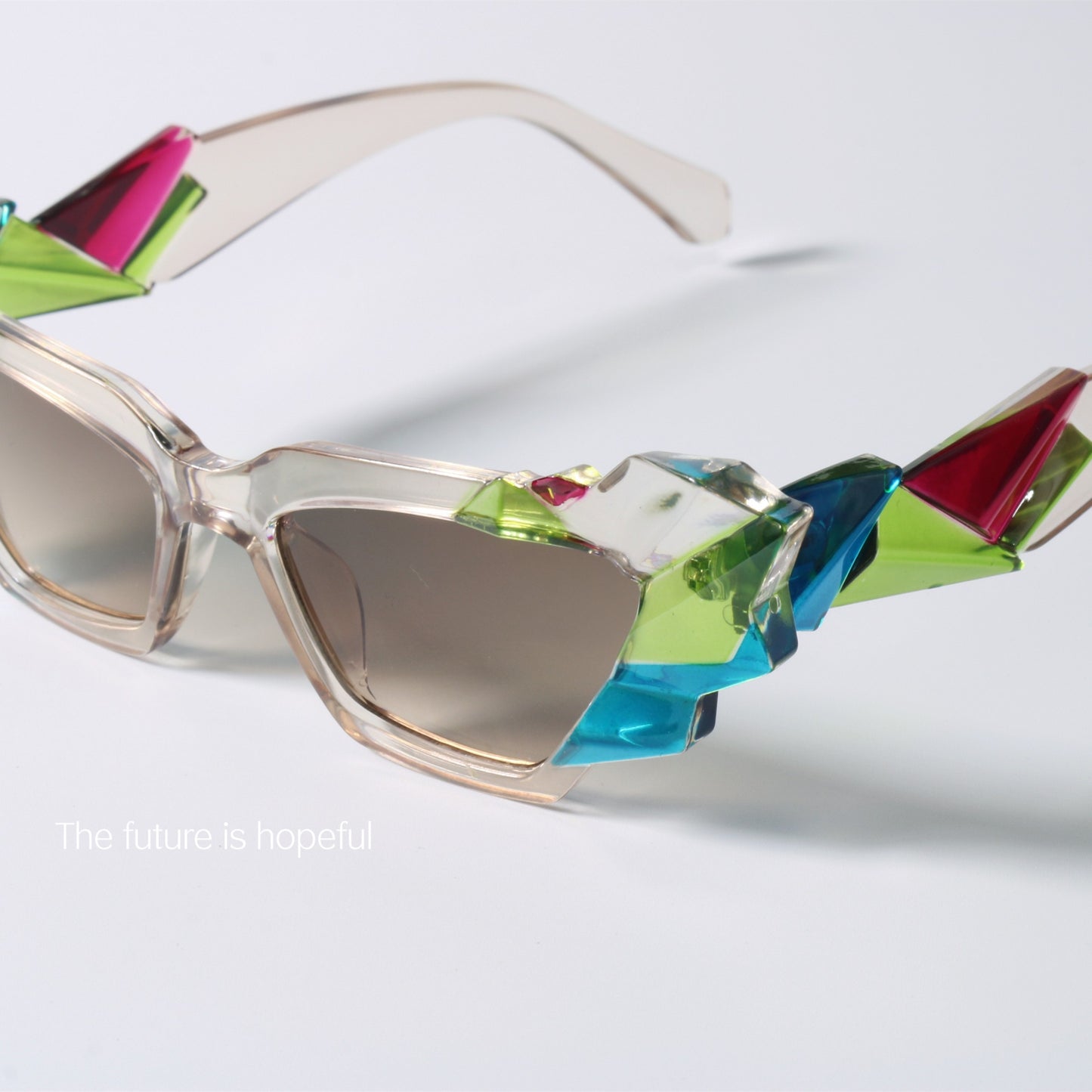 Unique ore cutting myopia crystal sunglasses