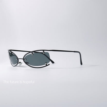 Hollowed out art atmosphere avant-garde unisex sunglasses