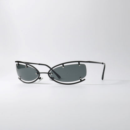 Hollowed out art atmosphere avant-garde unisex sunglasses