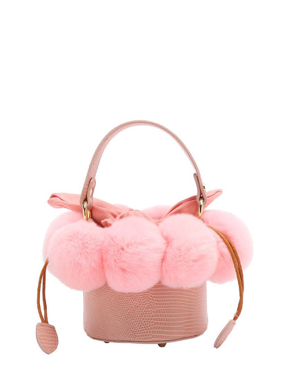 Pink Bag Cute Plush Chain Bucket Bag Handheld Crossbody