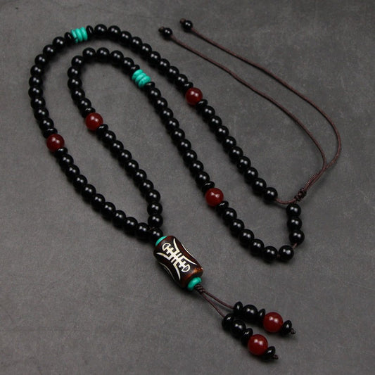 Ancient beaded men's fashion simple stretchable collarbone necklace