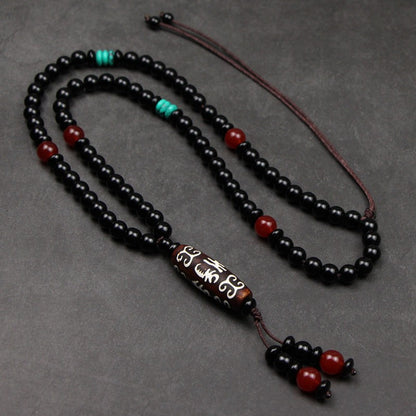 Ancient beaded men's fashion simple stretchable collarbone necklace