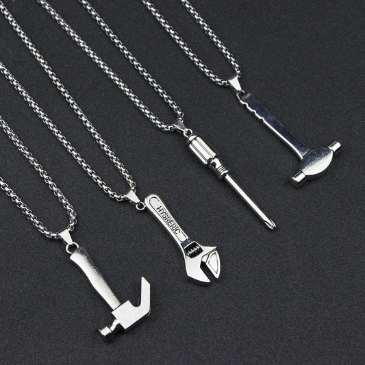 Tools Series Pendant Necklace Personalized Hammer Wrench Pendant