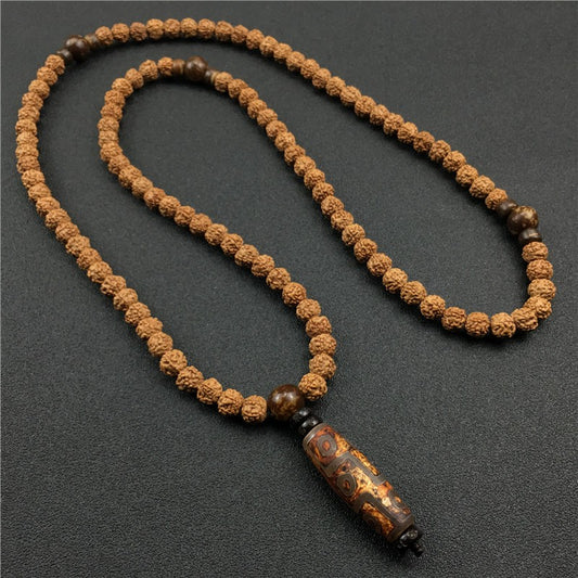 108 Natural Bodhisattva Necklaces with Vintage Celestial Beads