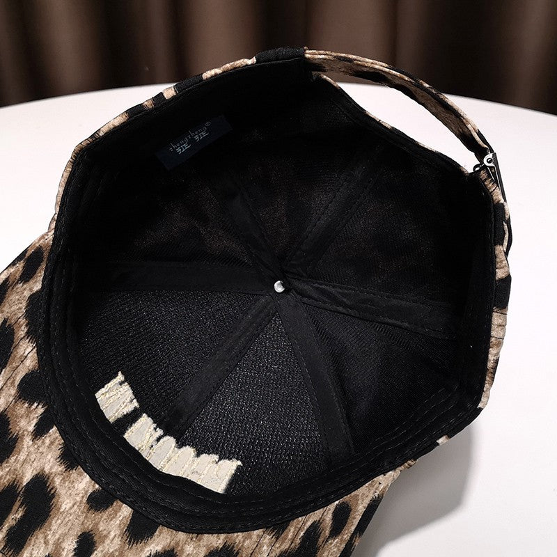 Sunshade Wave Dot Leopard Pattern Hard Top Baseball Hat