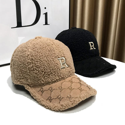 Rhinestones famous duckbill hat letter baseball cap