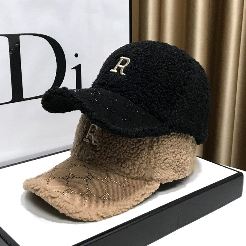 Rhinestones famous duckbill hat letter baseball cap