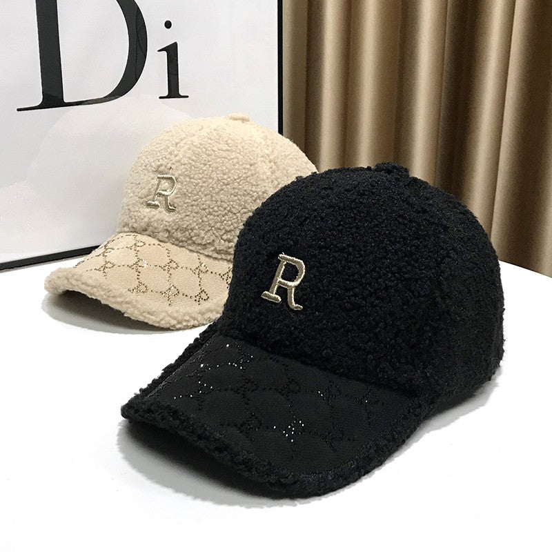 Rhinestones famous duckbill hat letter baseball cap