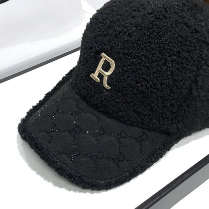 Rhinestones famous duckbill hat letter baseball cap