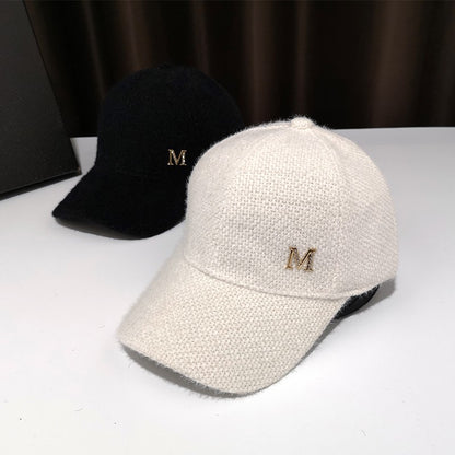 Thickened hat mohair peaked hat unisex baseball cap