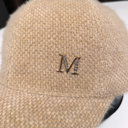 Thickened hat mohair peaked hat unisex baseball cap