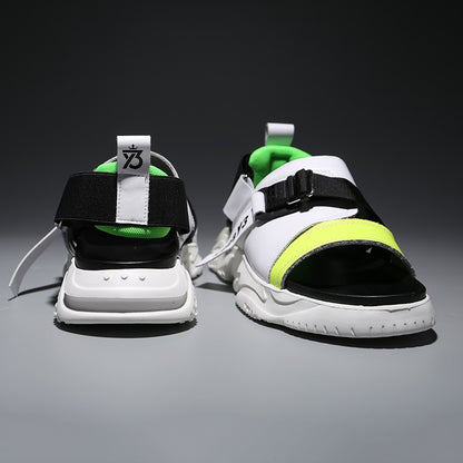 Men's sandals color blocking beach shoe trend