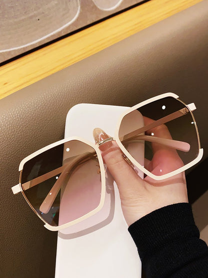 Metallic light colored polarized women sunglasses