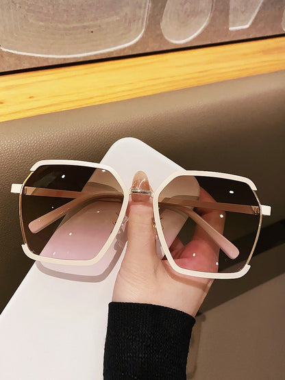 Metallic light colored polarized women sunglasses