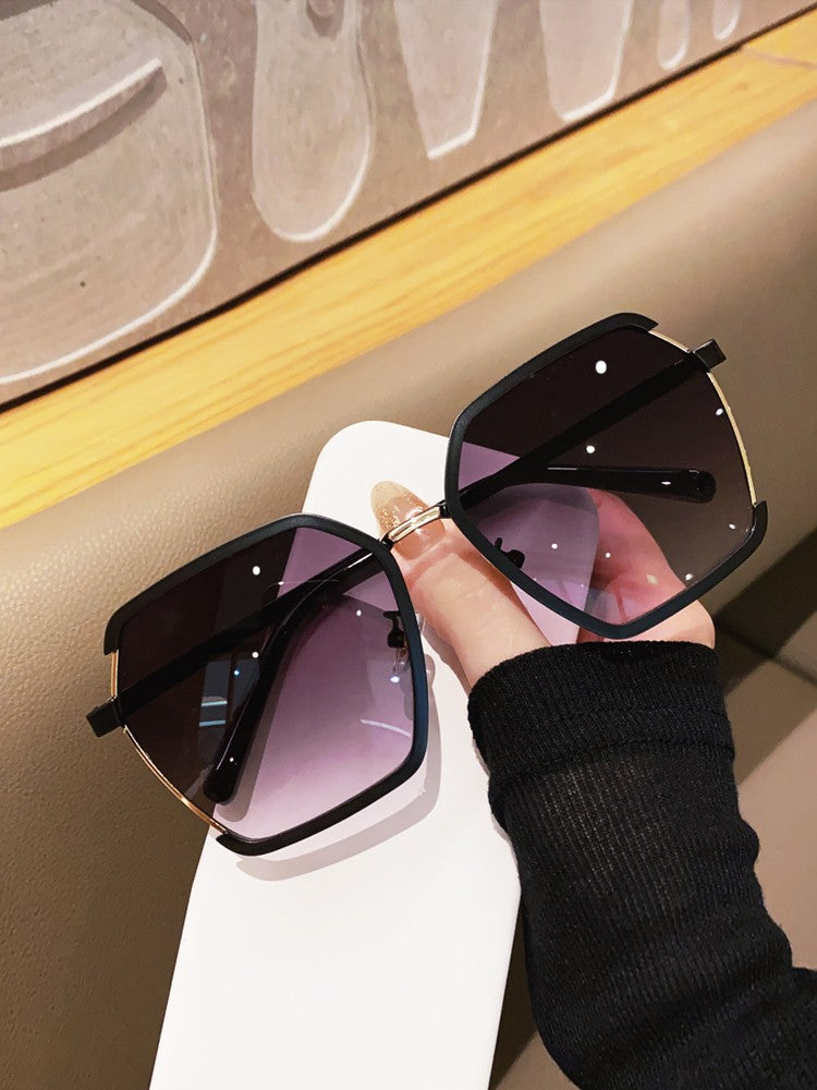 Metallic light colored polarized women sunglasses