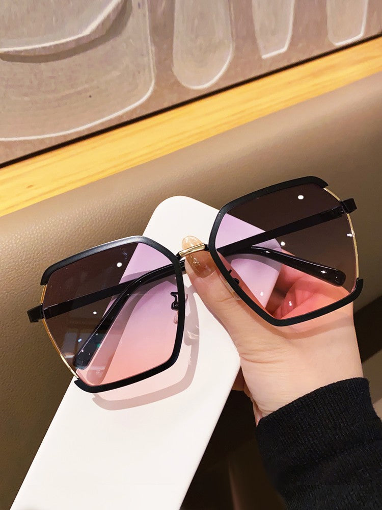 Metallic light colored polarized women sunglasses