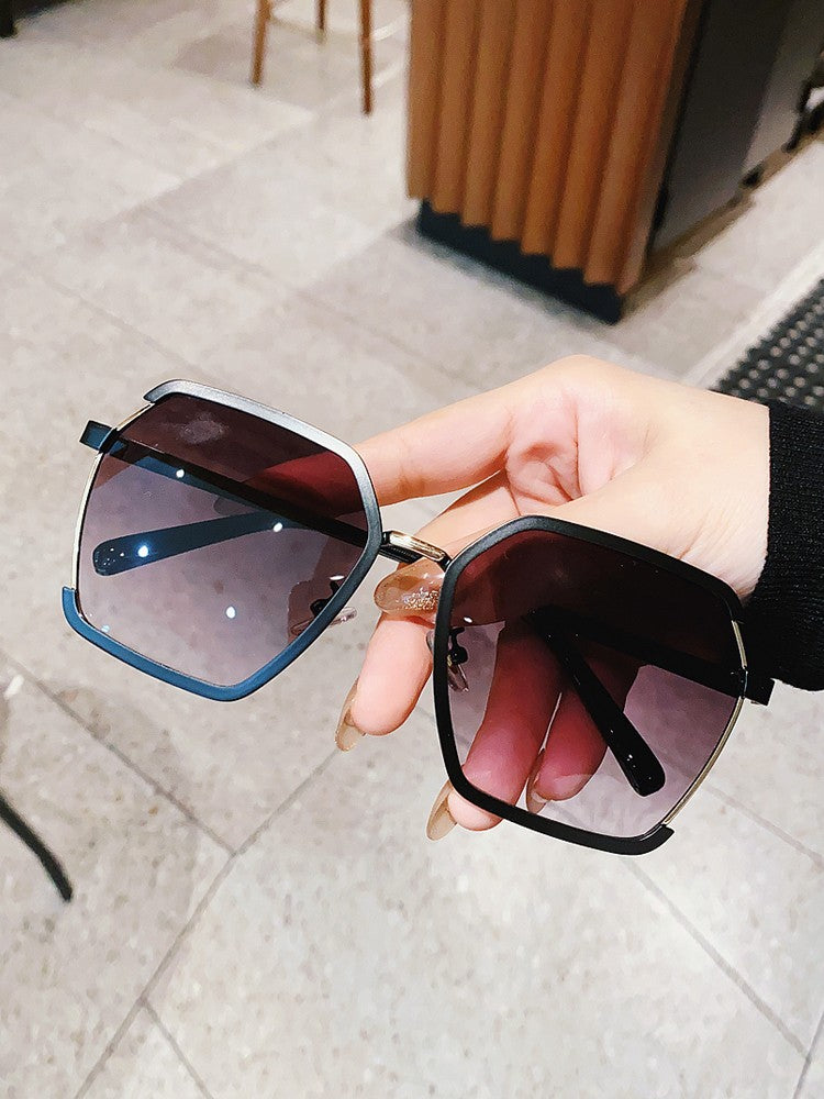 Metallic light colored polarized women sunglasses