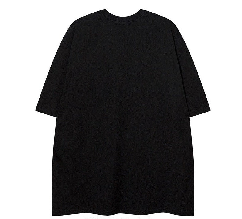 Relaxed fit T-shirts oversize unisex loose quarter-sleeved T-shirt