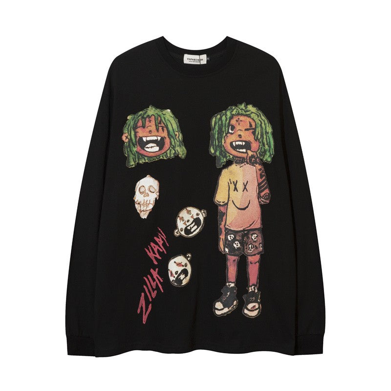 Unisex cartoon trendy long-sleeved T-shirts