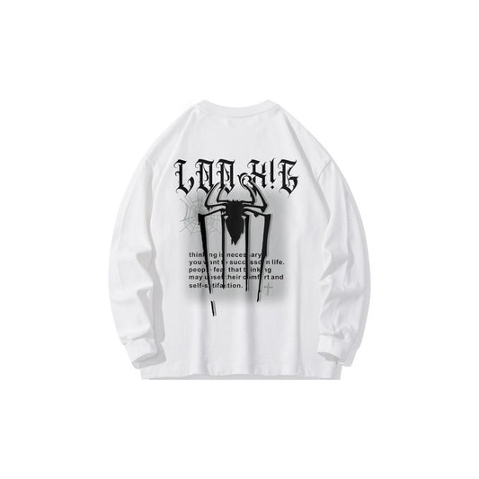 LOOX! hoodies spider gothic letter print loose fit unisex sweater