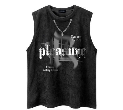 Pleasant later loose oversized unisex sleeveless top