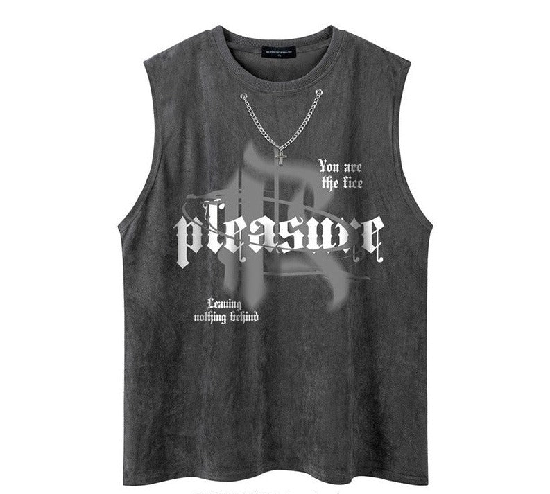 Pleasant later loose oversized unisex sleeveless top