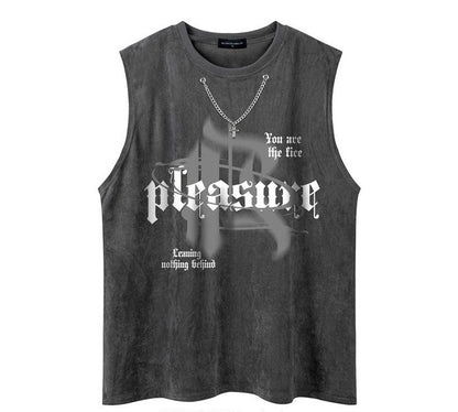 Pleasant later loose oversized unisex sleeveless top